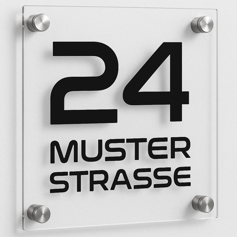 Alternative Darstellung der Hausnummer mit Wunschtext