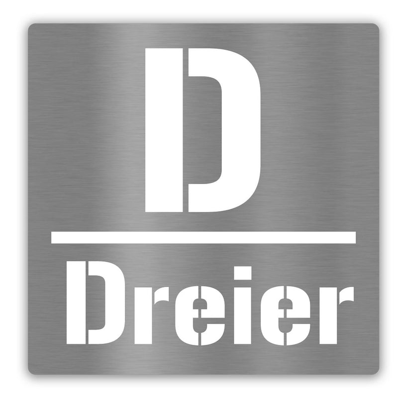 Edelstahl Monogramm personalisierbar verschiedene Größen – Text ausgelasert