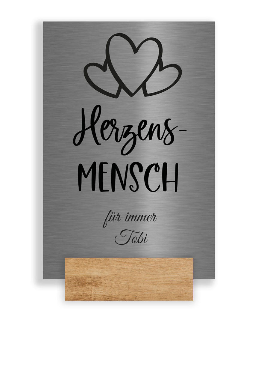 Liebesbotschaft - Herzensmensch - V2A Edelstahl - pulverbeschichtet. Individuell personalisierbar
