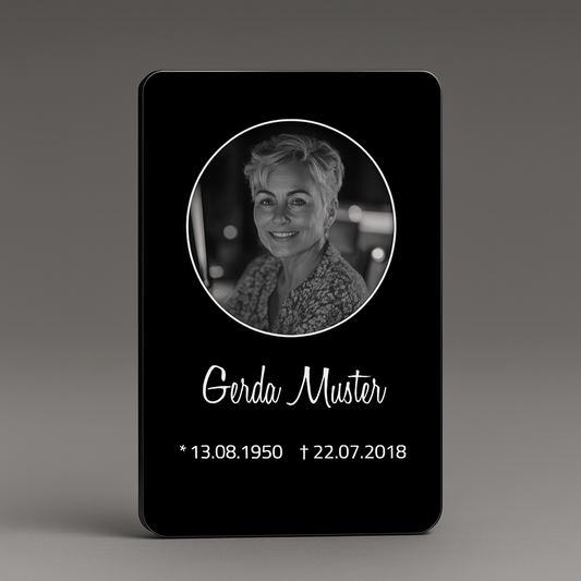 Gedenktafel personalisierbar Edelstahl Acryl