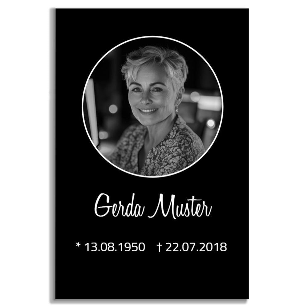 Gedenktafel personalisierbar Edelstahl Acryl