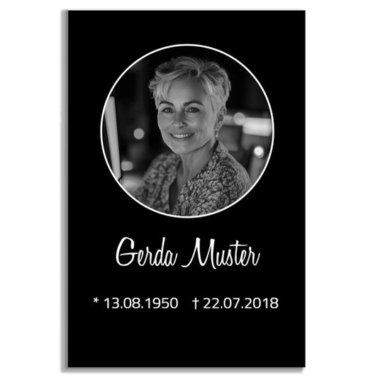 Gedenktafel personalisierbar Edelstahl Acryl