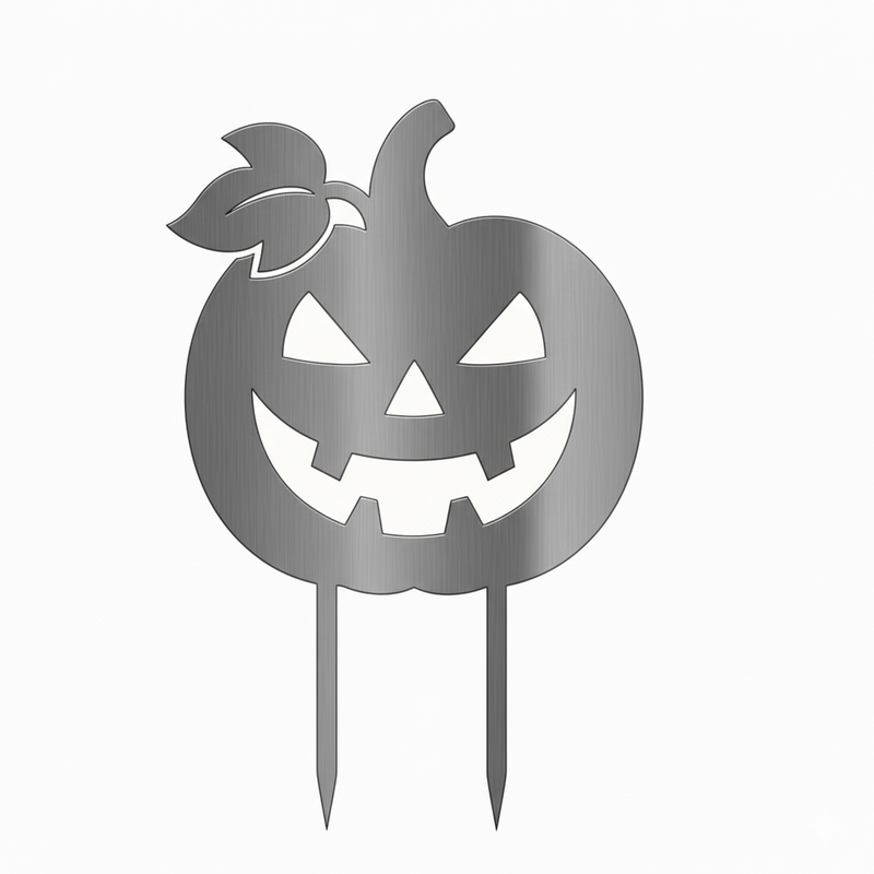 Halloween Kürbis Gartenstecker V2A Edelstahl - Gruselige Gartendeko
