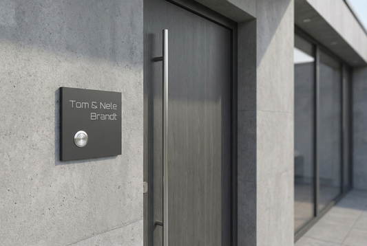 Lünen Türklingel anthrazit mit weißer LED - Aufputzmontage an Hauswand neben Haustür