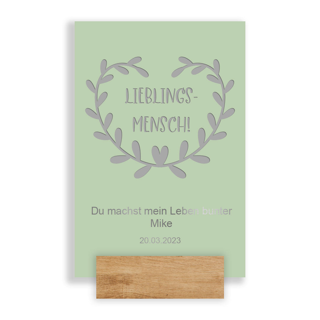 Liebesbotschaft - Herzensmensch - V2A Edelstahl - pulverbeschichtet. Individuell personalisierbar