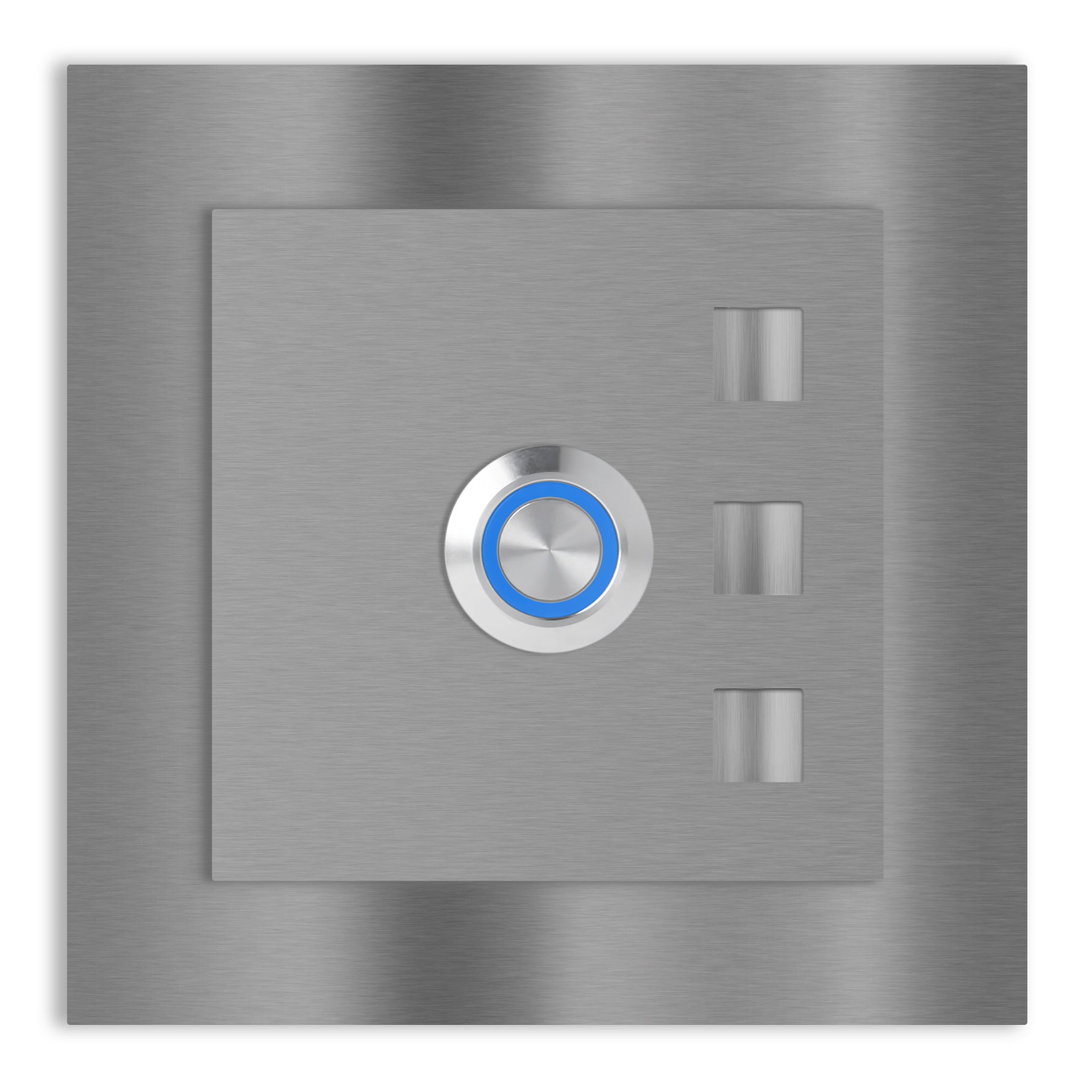 Manhatten 10 x 10 cm Edelstahl (V2A) Türklingel - ohne Gravur - Anthrazit / Weiß pulverbeschichtet und Edelstahl gebürstet - LED - Aufputz / Unterputz