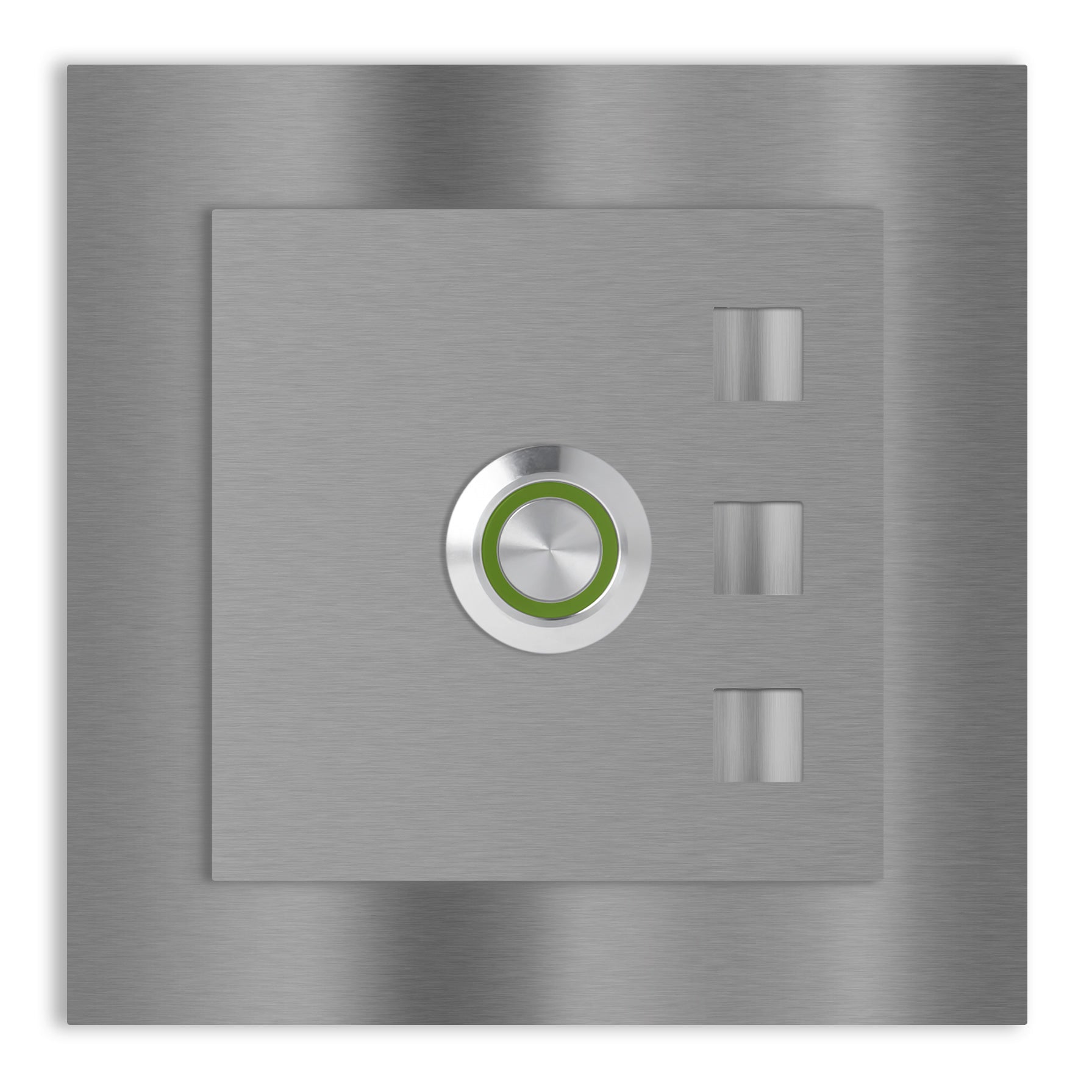 Manhatten 10 x 10 cm Edelstahl (V2A) Türklingel - ohne Gravur - Anthrazit / Weiß pulverbeschichtet und Edelstahl gebürstet - LED - Aufputz / Unterputz