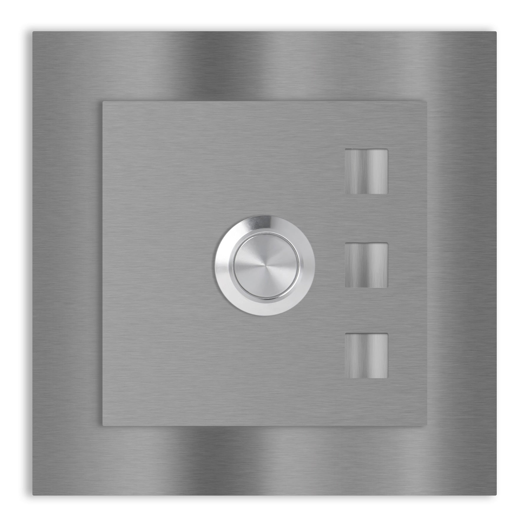 Manhatten 10 x 10 cm Edelstahl (V2A) Türklingel - ohne Gravur - Anthrazit / Weiß pulverbeschichtet und Edelstahl gebürstet - LED - Aufputz / Unterputz