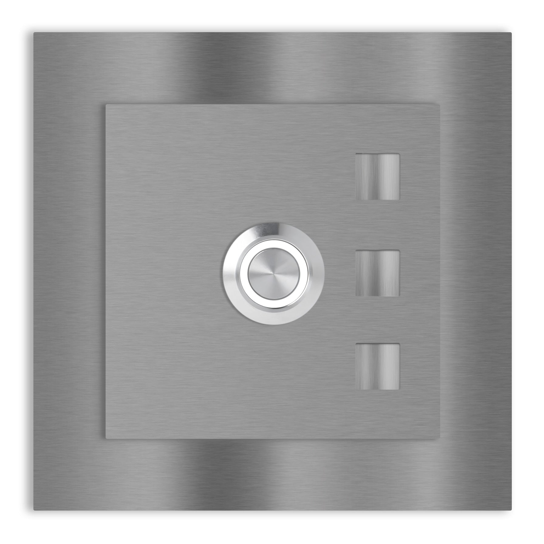 Manhatten 10 x 10 cm Edelstahl (V2A) Türklingel - ohne Gravur - Anthrazit / Weiß pulverbeschichtet und Edelstahl gebürstet - LED - Aufputz / Unterputz