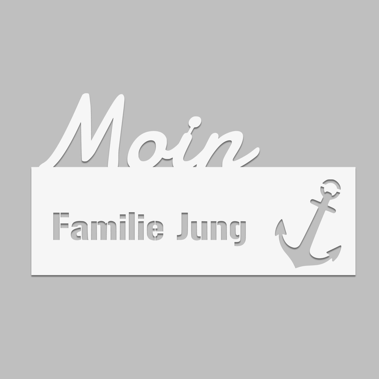 Edelstahl Türschild Moin - Personalisierbar Text ausgelasert