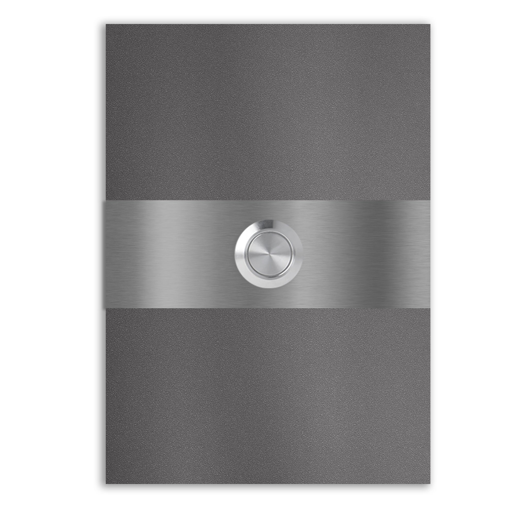 Philadelphia 12 x 17 cm Edelstahl (V2A) Türklingel - mit Gravur - Anthrazit / Weiß pulverbeschichtet und Edelstahl gebürstet - LED - Aufputz / Unterputz