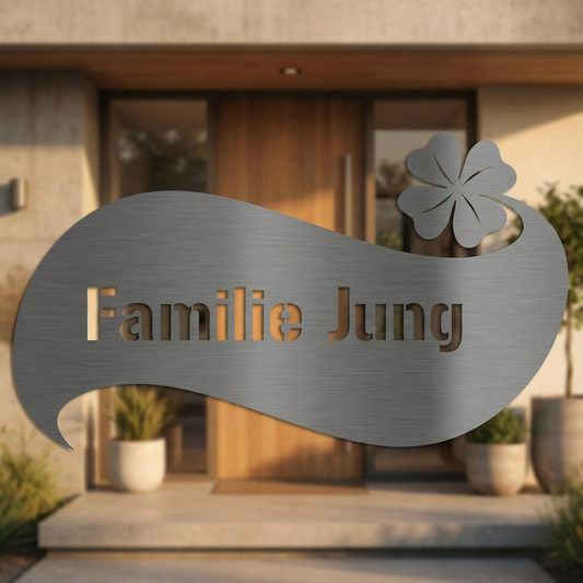 Premium Edelstahlschid Glücksklee personalisierbar V2A Edelstahl