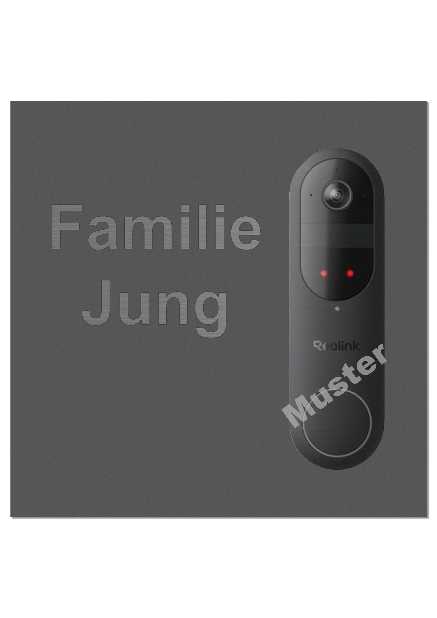 V2A Edelstahl Dekorschild Reolink Video Doorbell - 20x20cm / 25x10cm