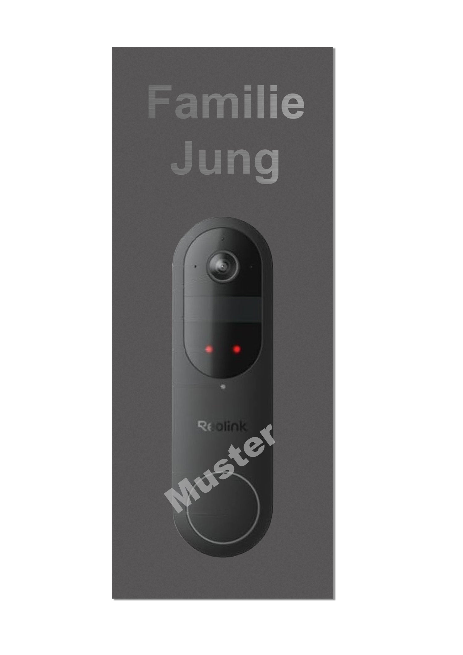 V2A Edelstahl Dekorschild Reolink Video Doorbell - 20x20cm / 25x10cm