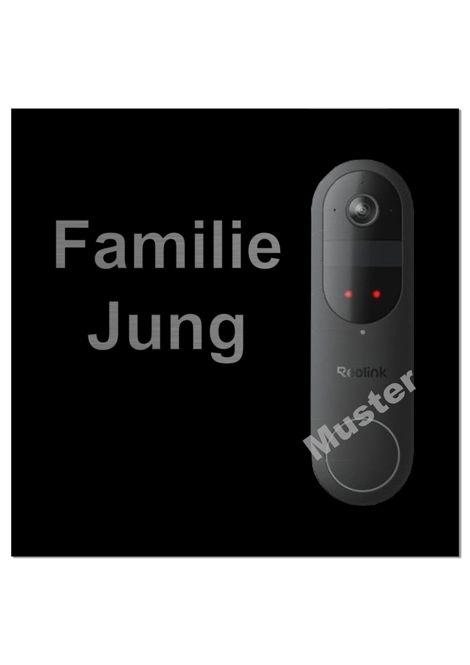 V2A Edelstahl Dekorschild Reolink Video Doorbell - 20x20cm / 25x10cm