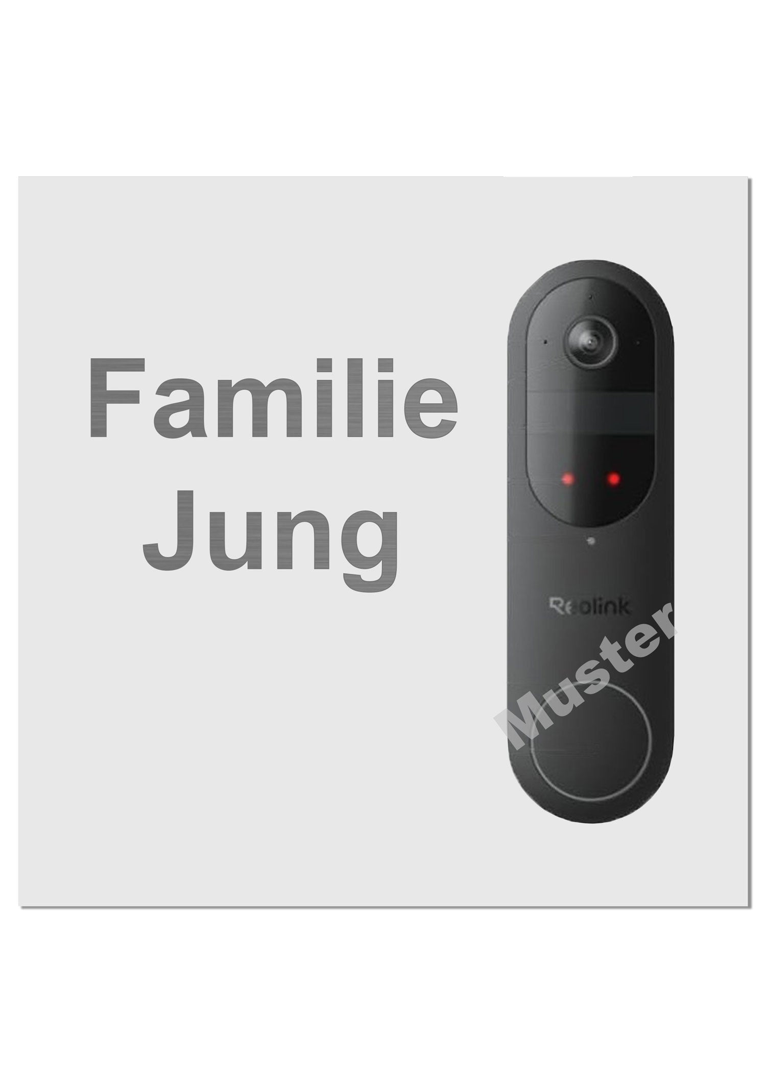 V2A Edelstahl Dekorschild Reolink Video Doorbell - 20x20cm / 25x10cm
