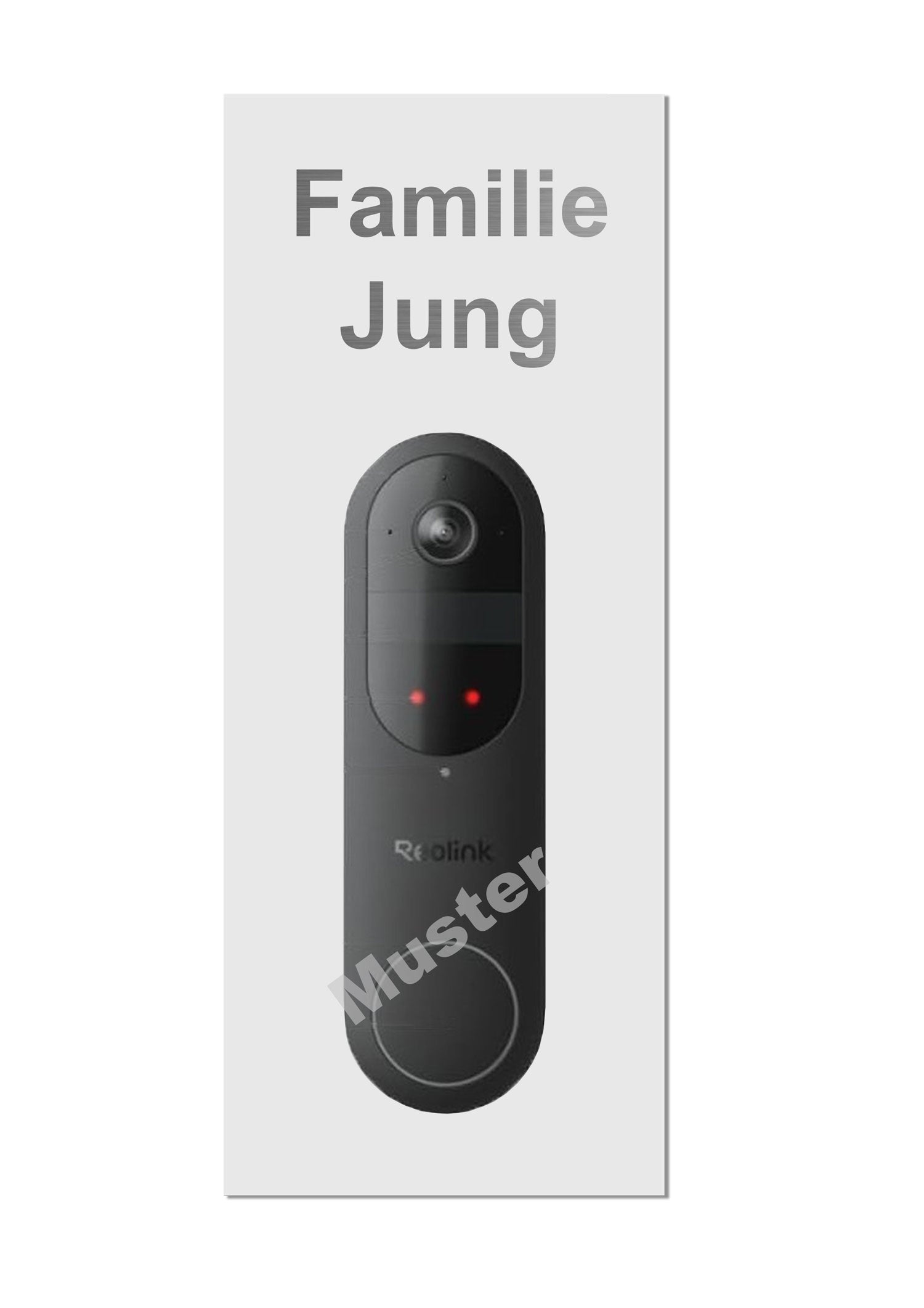 V2A Edelstahl Dekorschild Reolink Video Doorbell - 20x20cm / 25x10cm