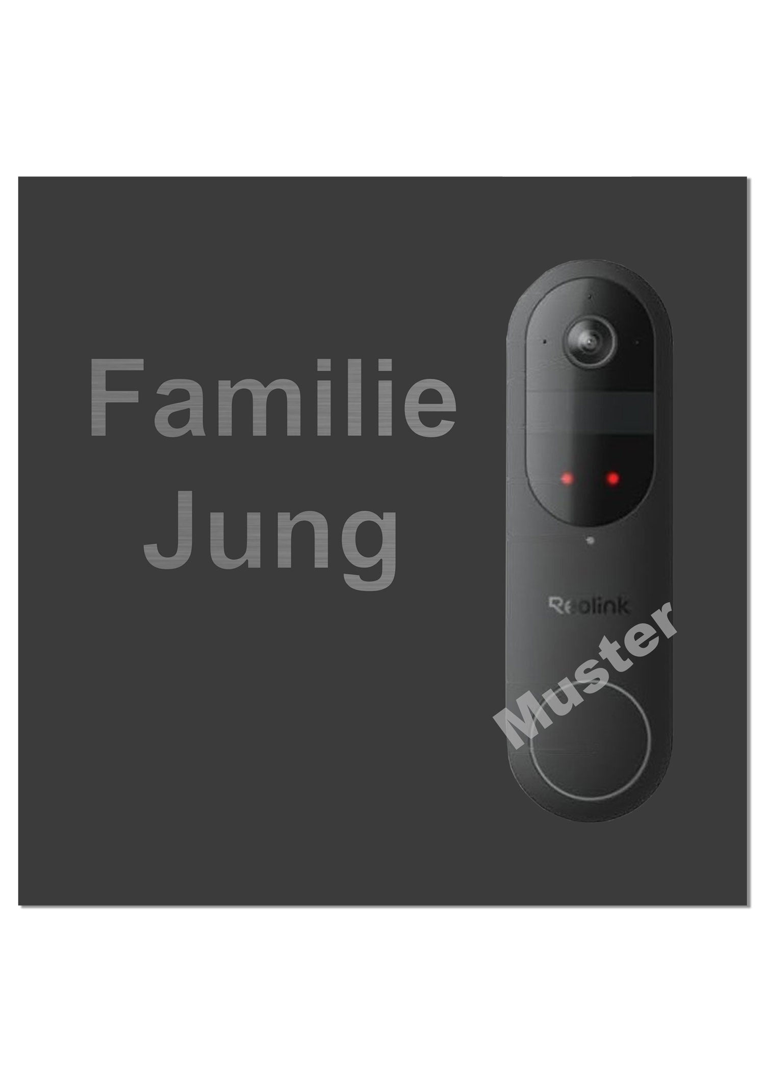 V2A Edelstahl Dekorschild Reolink Video Doorbell - 20x20cm / 25x10cm