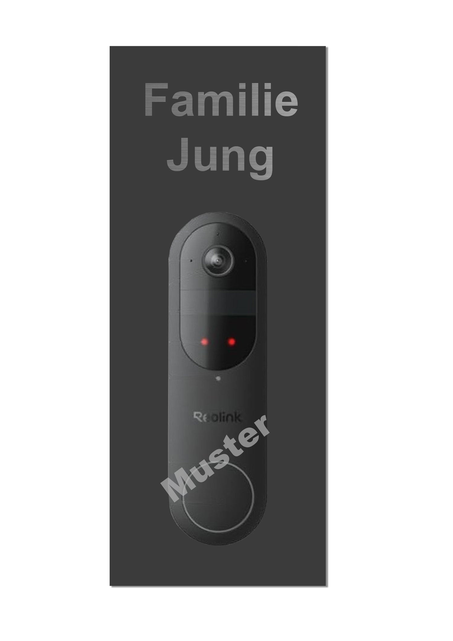 V2A Edelstahl Dekorschild Reolink Video Doorbell - 20x20cm / 25x10cm