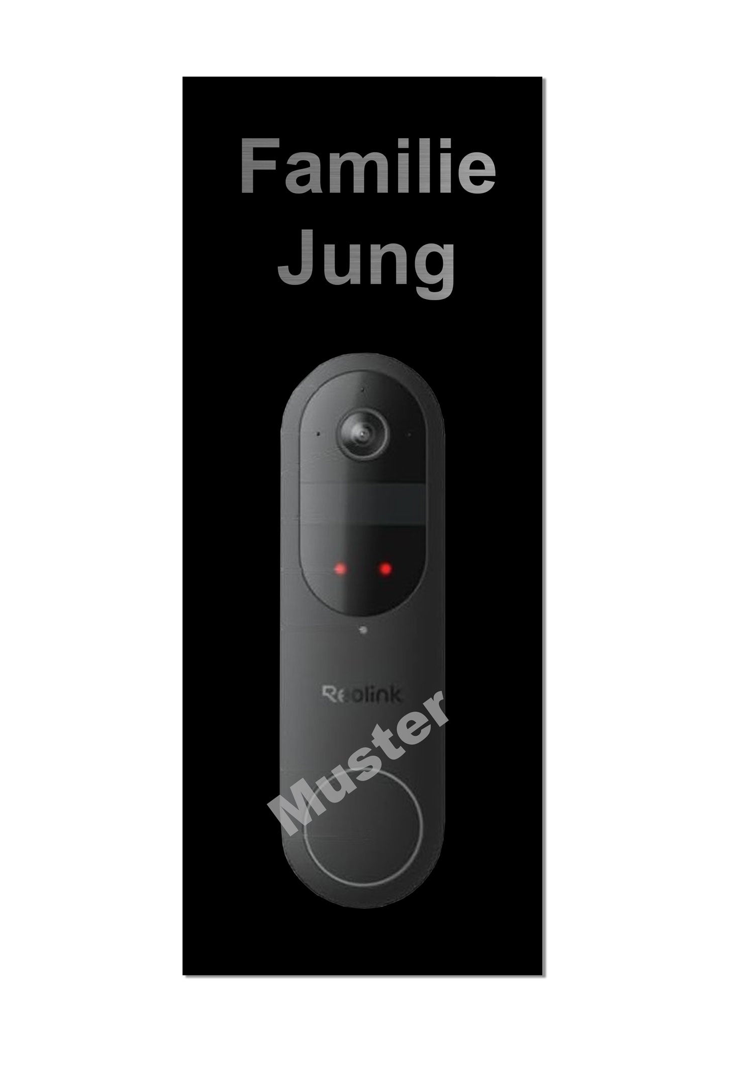 V2A Edelstahl Dekorschild Reolink Video Doorbell - 20x20cm / 25x10cm