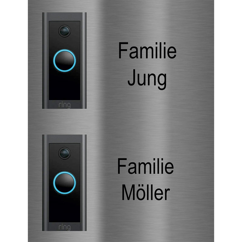 V2A Edelstahl Türklingel-Schild für Ring Doorbell Wired - Personalisierbar