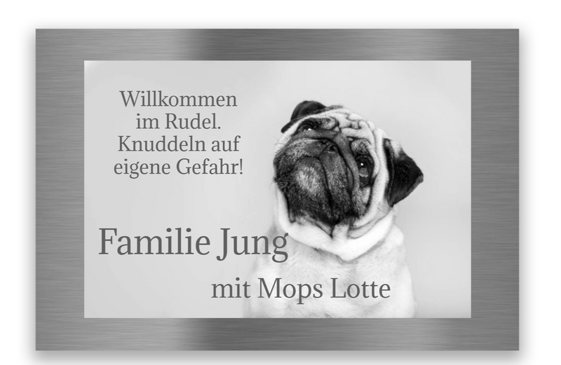 EASY CHANGE Türschild aus Edelstahl – Motivwechsel in Sekunden