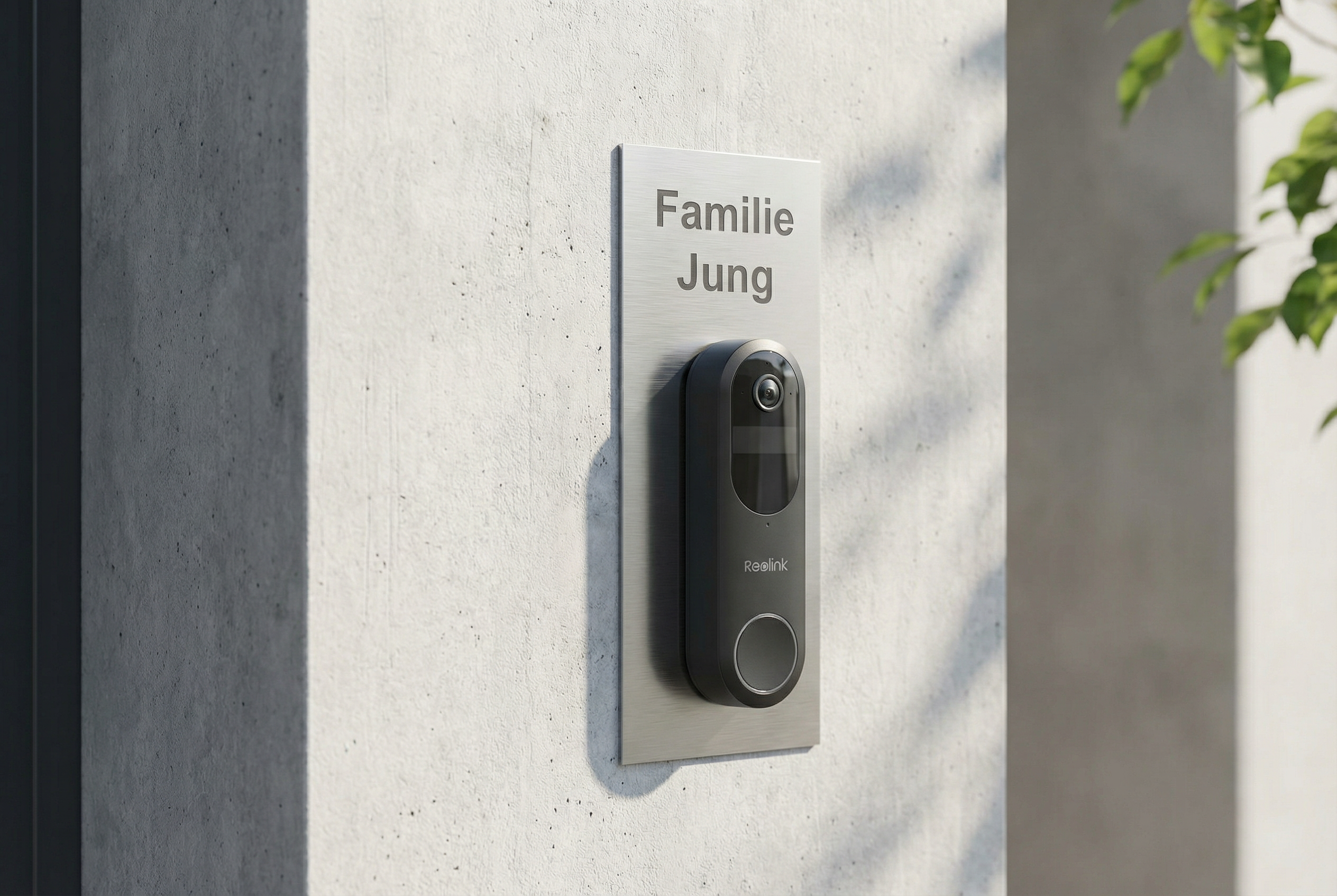 V2a Edelstahl Schild für Reolink Battery. V2a Edelstahl geschliffen Vertikal mit Personalisierung