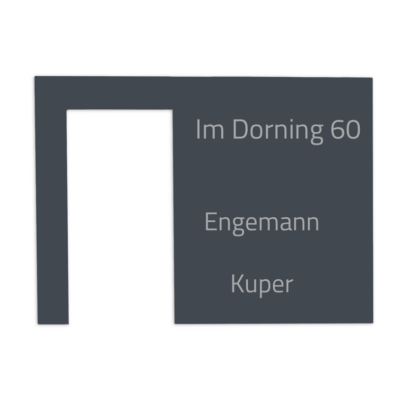 Dekorschild für "Ring Akku-Videotürklingel, Akku-Videotürklingel Plus und Akku-Videotürklingel Pro" aus V2A Edelstahl - 200 x 145 mm oder bei Gravur oben 100 X 200 mm- Weiß / Anthrazit pulverbeschichtet oder Edelstahl gebürstet