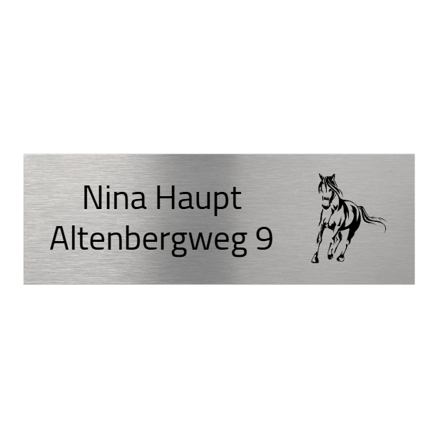 V2A Edelstahlschild in verschiedenen Größen, individuell personalisierbar.