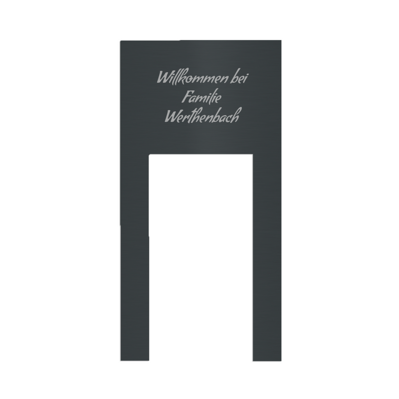 V2A Edelstahl Türschild für Ring Videotürklingel - 200x145mm - Lasergravur oder UV-Druck - Weiß/Anthrazit/Gebürstet