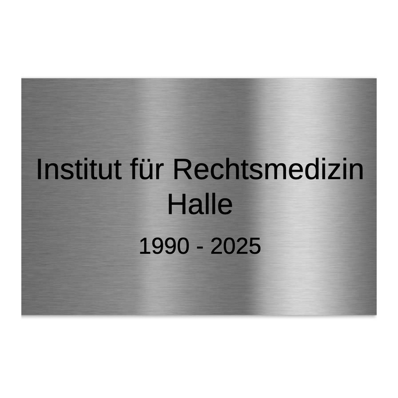 V2A Edelstahlschild in verschiedenen Größen, individuell personalisierbar.