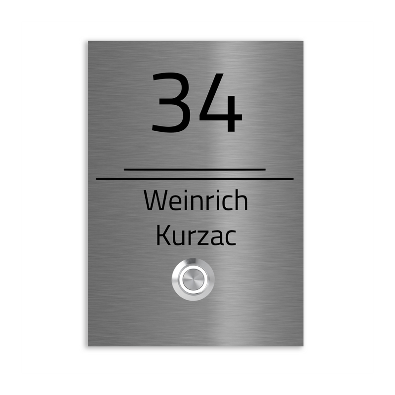V2A Edelstahl Türklingel Trier 17x12cm - Lasergravur/UV-Druck - LED beleuchtet - Aufputz/Unterputz