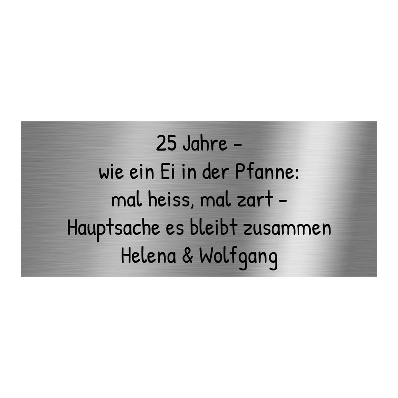 V2A Edelstahlschild in verschiedenen Größen, individuell personalisierbar.