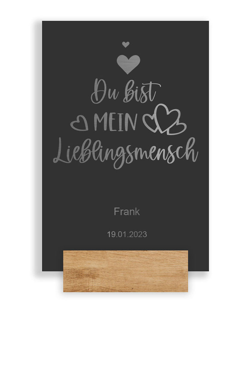 Liebesbotschaft- Lieblingsmensch - V2A Edelstahl -anthrazit oder weiß pulverbeschichtet. Individuell personalisierbar