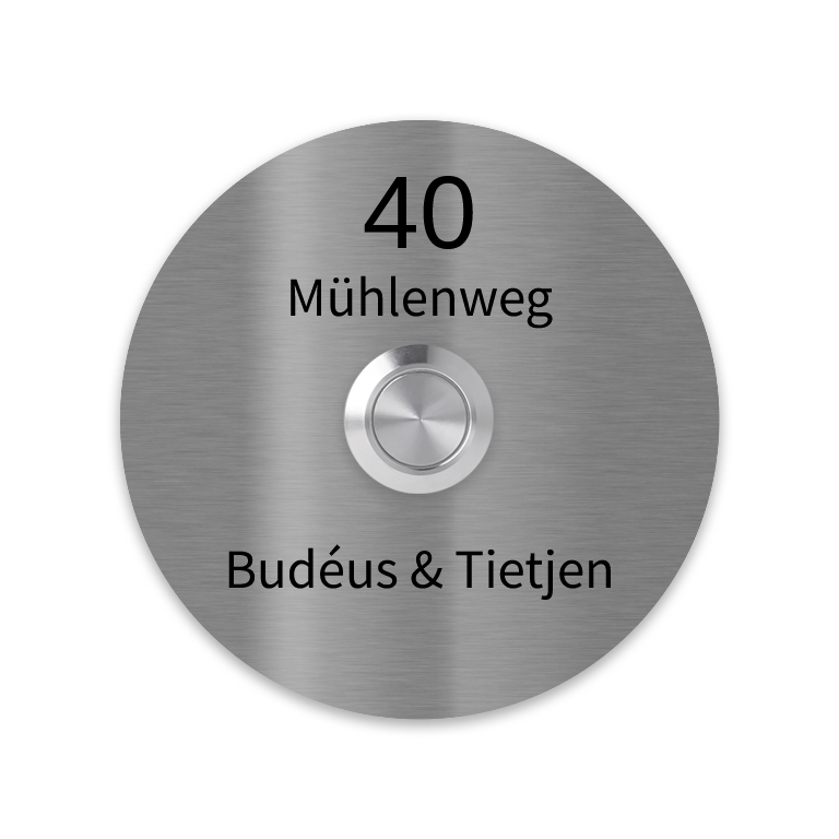V2A Edelstahl Türklingel Miami - Rund 8/10cm - LED - Gravur - Unterputz/Aufputz
