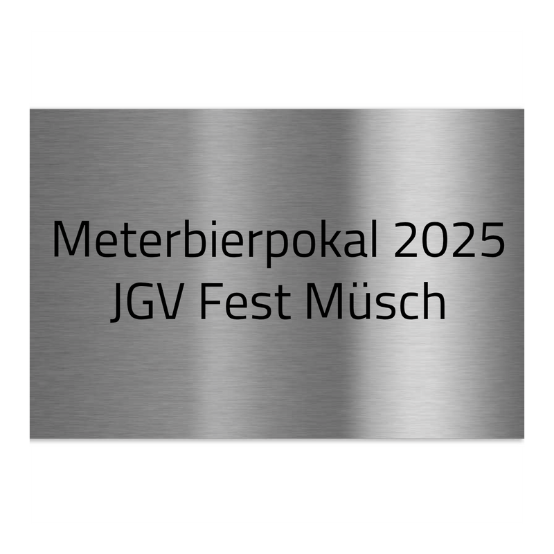 V2A Edelstahlschild in verschiedenen Größen, individuell personalisierbar.