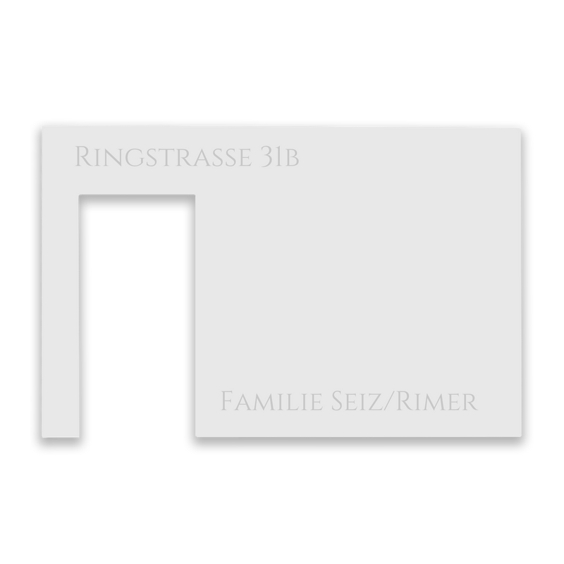 Dekorschild für "Ring Doorbell Wired" aus V2A Edelstahl - 200 x 130 mm oder 100 x 200 mm  - Weiß / Anthrazit pulverbeschichtet oder Edelstahl gebürstet