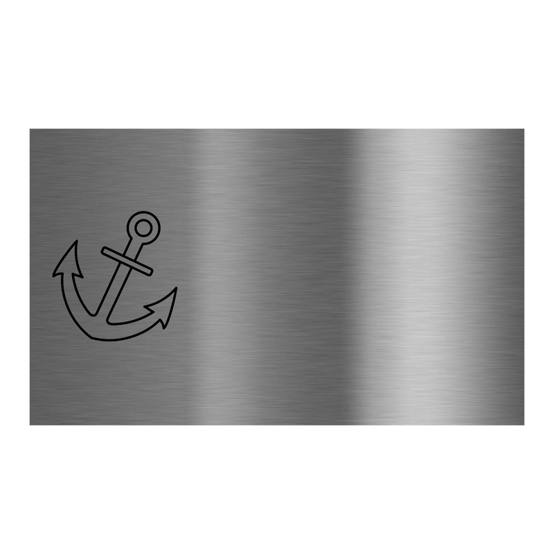 V2A Edelstahlschild in verschiedenen Größen, individuell personalisierbar.
