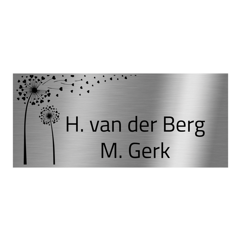 V2A Edelstahlschild in verschiedenen Größen, individuell personalisierbar.