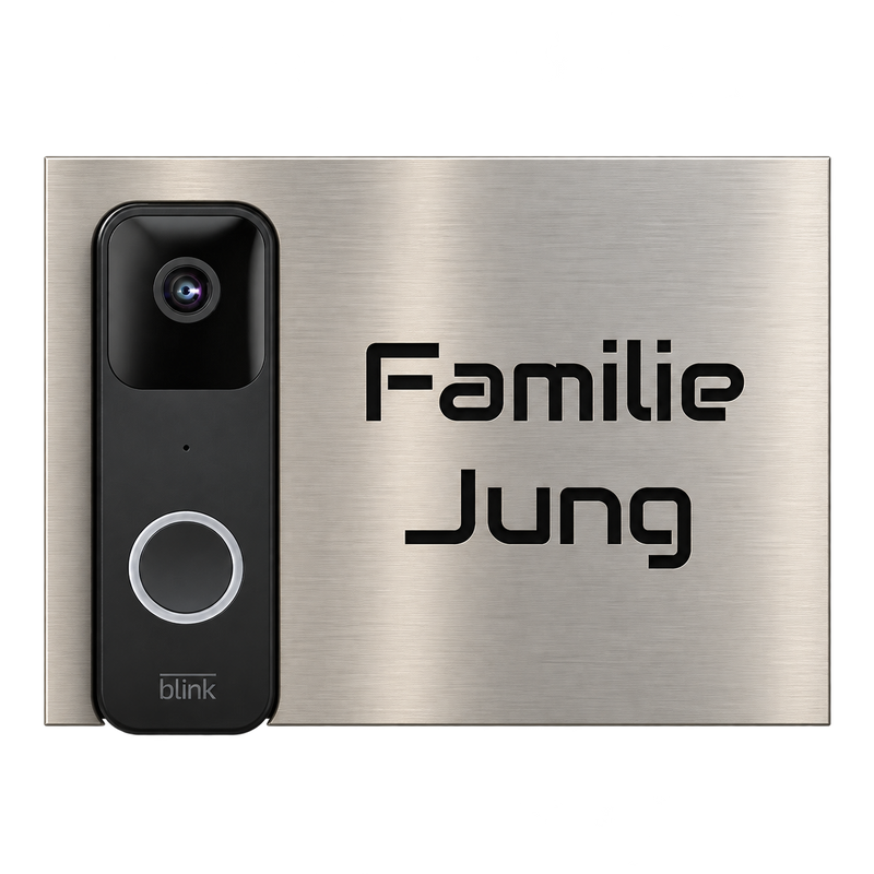 V2A Edelstahl Dekorschild für Blink Video Doorbell - 20x16cm & 20x10cm - Weiß, Anthrazit, Gebürstet