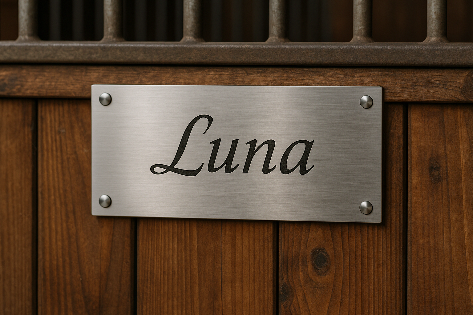 Boxenschild an Stalltür