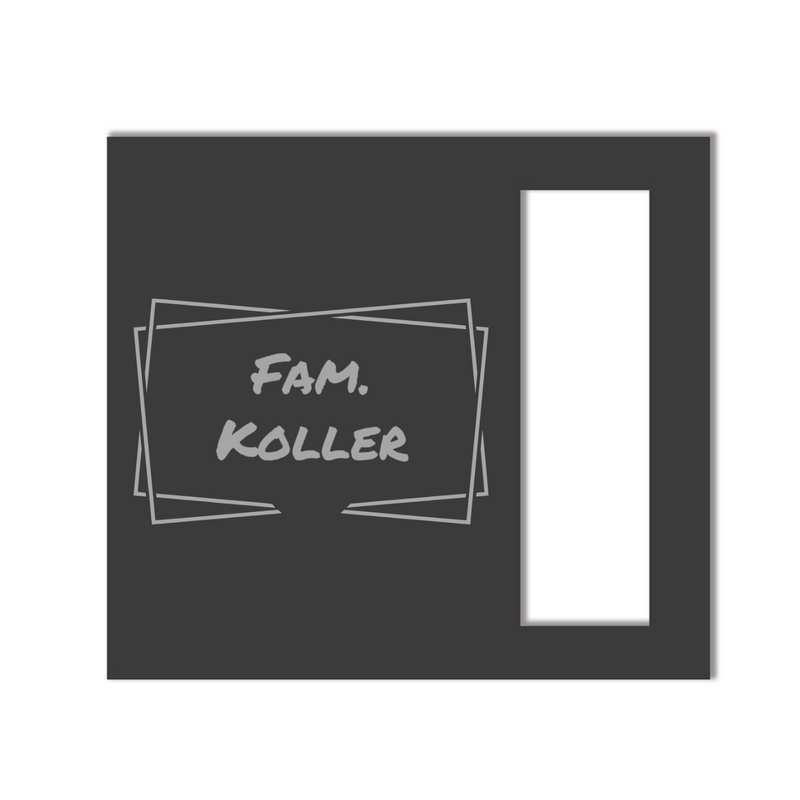 Dekorschild für "Eufy E340"aus V2A Edelstahl - 18 x 20 cm  oder 22 X 10 cm- Weiß / Anthrazit pulverbeschichtet oder Edelstahl gebürstet
