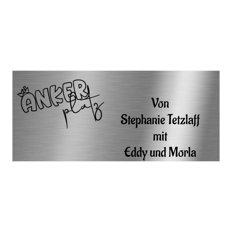 V2A Edelstahlschild in verschiedenen Größen, individuell personalisierbar.