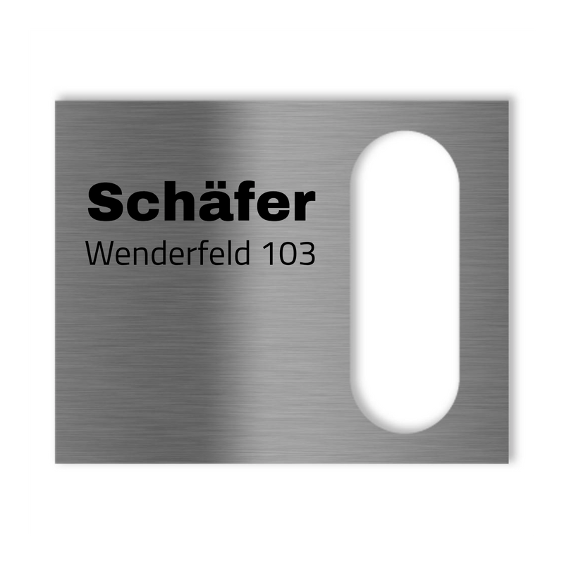 Dekorschild für "Reolink Smarte Video Türklingel"aus V2A Edelstahl - 20 x 16 cm  oder 10 X 23 cm- Weiß / Anthrazit pulverbeschichtet oder Edelstahl gebürstet