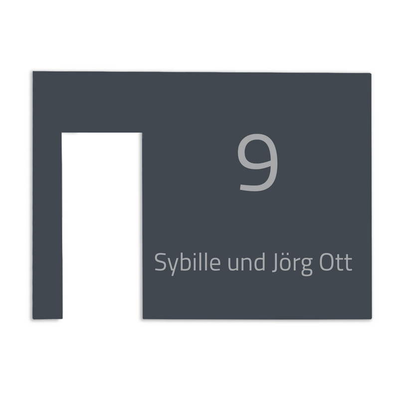 V2A Edelstahl Türschild Ring Doorbell Pro Kabel - Lasergravur & UV-Druck - Weiß/Anthrazit
