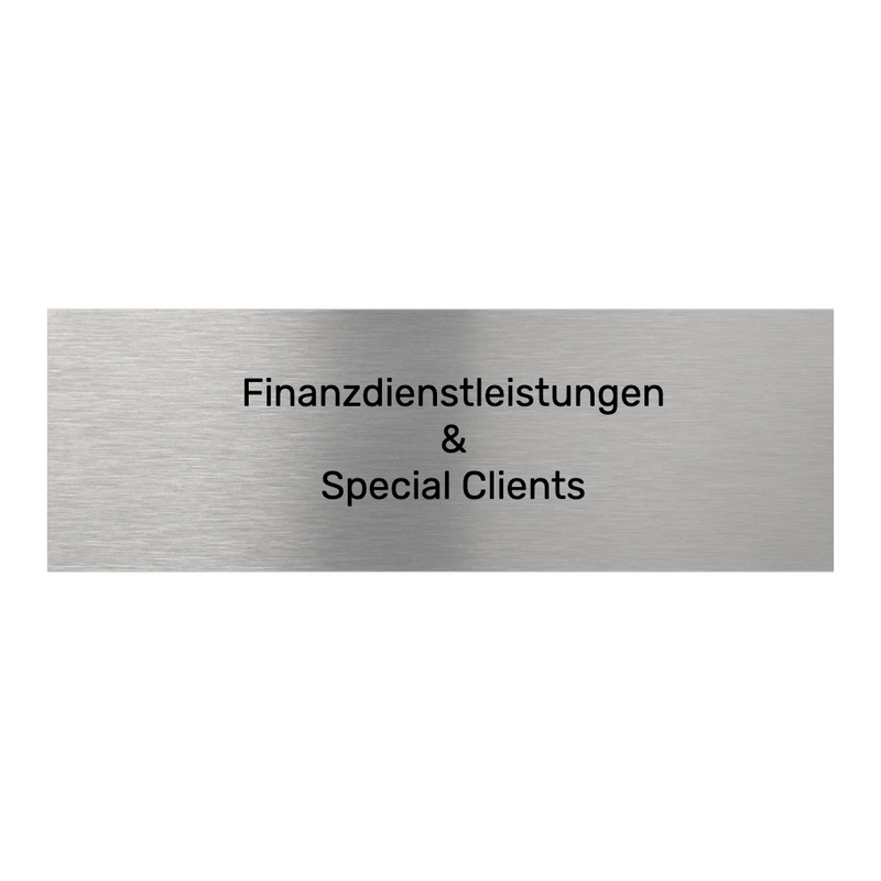V2A Edelstahlschild in verschiedenen Größen, individuell personalisierbar.