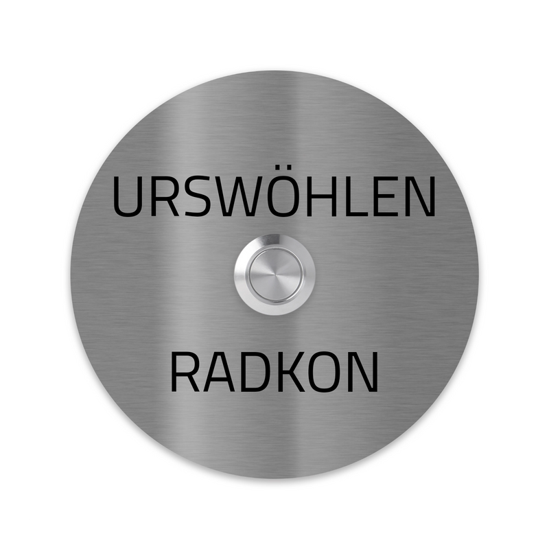 Miami  8 oder 10 cm rund Edelstahl (V2A) Türklingel - mit Gravur - LED - Aufputz- / Unterputzklingel