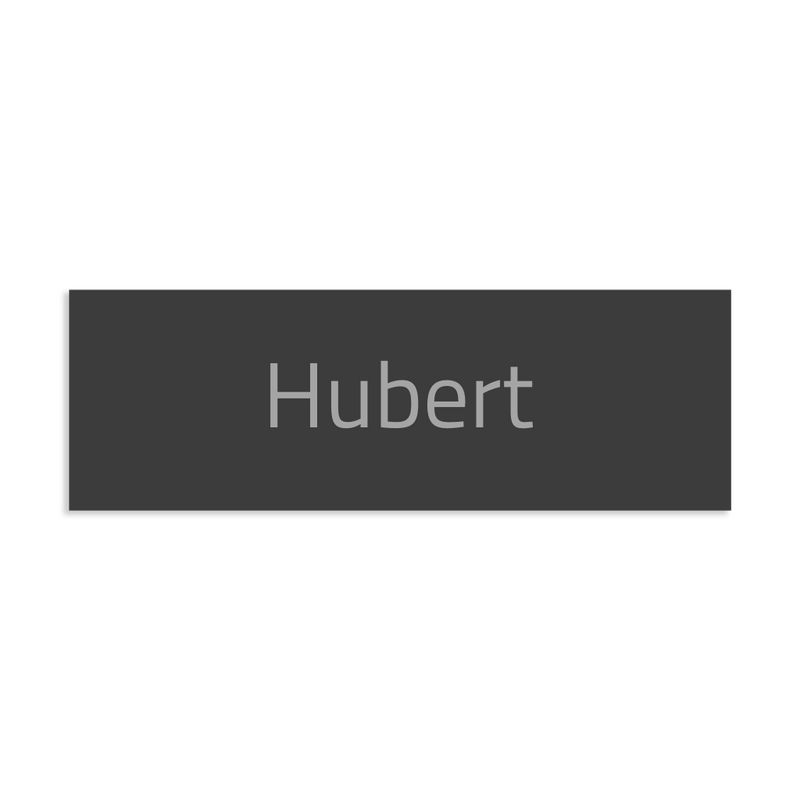 Farbige Edelstahlschilder in verschiedenen Größen. Individuell personalisierbar 40 Schriftarten über 200 Motive.