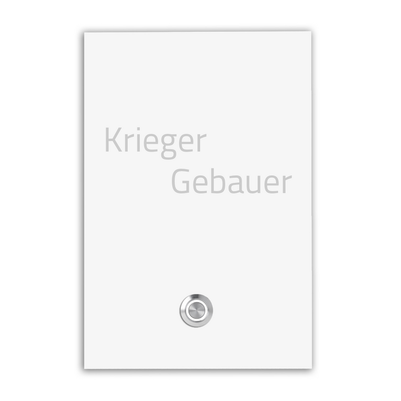 Tokio XXL 17 x 25 cm XXL Türklingel - mit Gravur - LED - Unterputztklingel. Edelstahl (V2A) / anthrazit oder weiß pulverbeschichtet