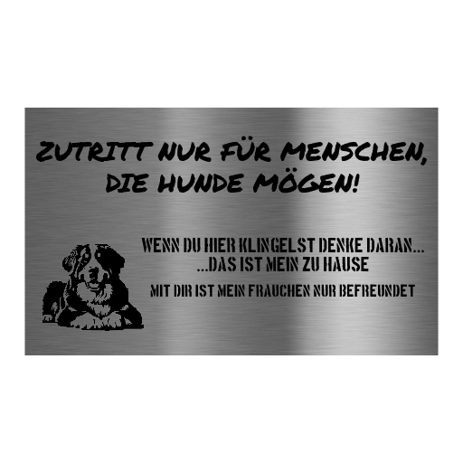 V2A Edelstahlschild in verschiedenen Größen, individuell personalisierbar.